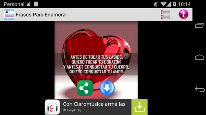 Frases Para Enamorar android App screenshot 0